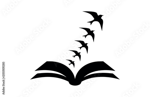 Flying Stories Book Silhouette Fantasy Artwork