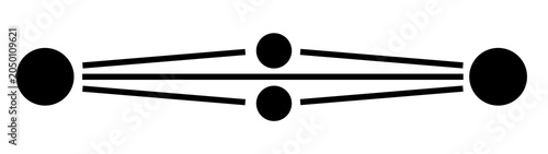 Abstract Geometric Connection Divider PNG, Decorative Horizontal Border Frame, Modern Black Ornament