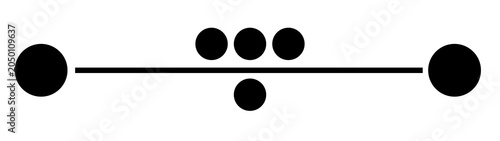 Modern Multi Dot Border Divider PNG, Decorative Horizontal Separator, Geometric Black Ornament Clipart