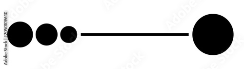 Abstract Asymmetrical Dot Divider PNG, Modern Horizontal Border Element, Minimalist Black Decorative Line