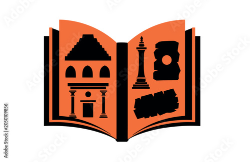Ancient Civilization Book Silhouette Vector Design