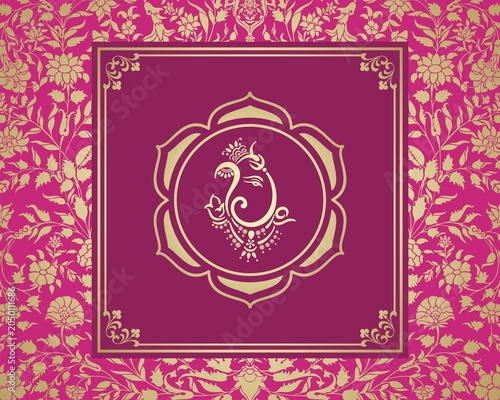 Ganesha, wedding card, royal Rajasthan, India	