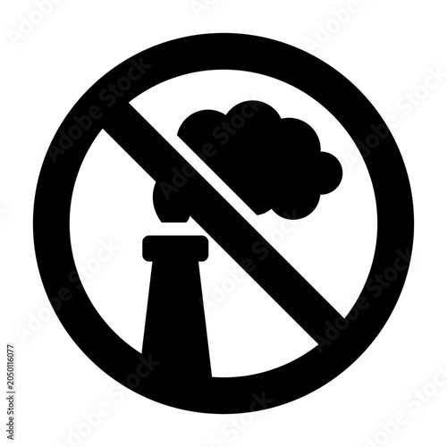 Foto No Air Pollution Icon, Emission Control and Clean Air Symbol