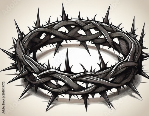 dark crown of thorns isolated on white background
