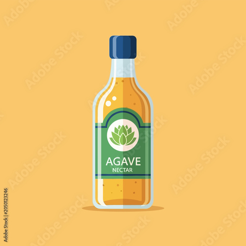 Agave Nectar Bottle - Sweetener Ingredient, Healthy Food