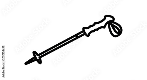 Black line drawing of a dagger with a handle and blade