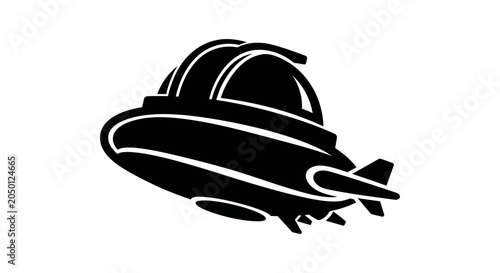 Black silhouette of a zeppelin airship