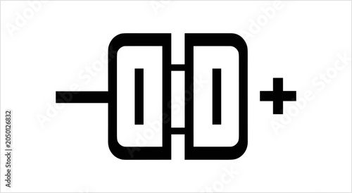 Konstfotografi Electrical symbol for a capacitor with polarity indicated.