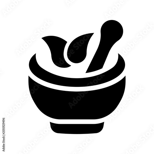 mortar pestle solid icon illustration vector graphic.eps