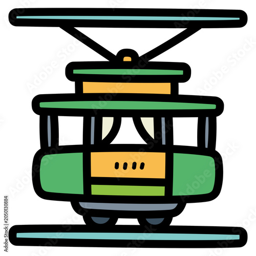 Canvas Print tramway illustration