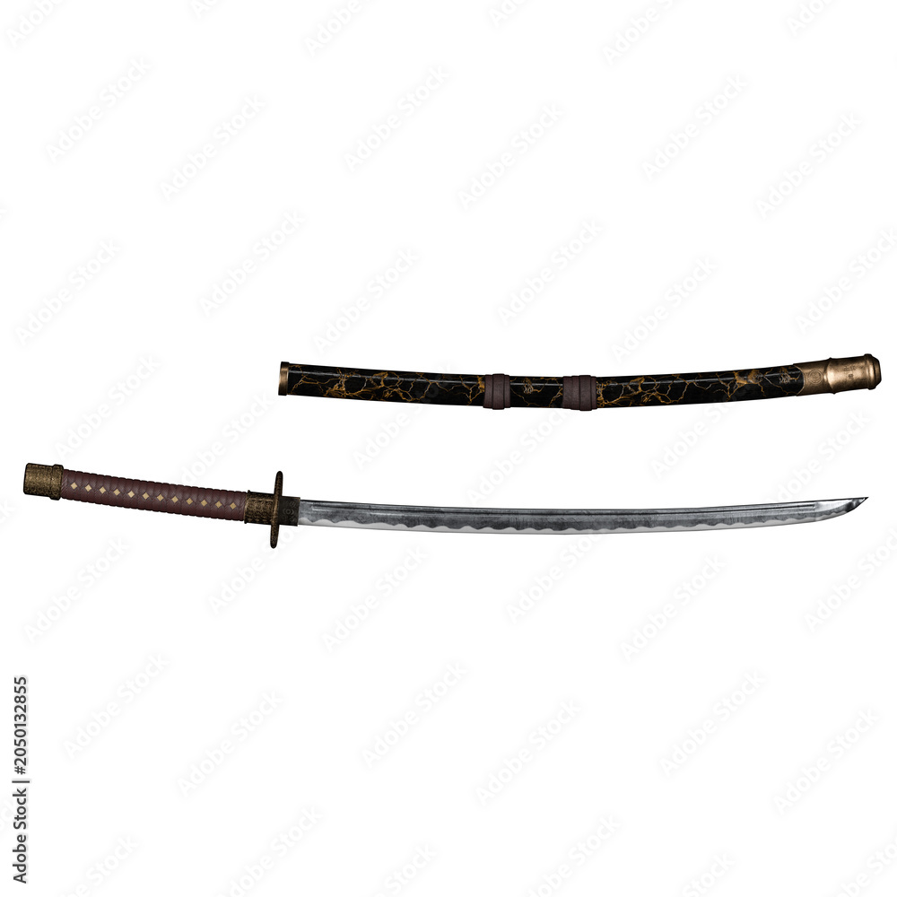 Obraz premium Royal Dragon Katana Sword Ornate Blade