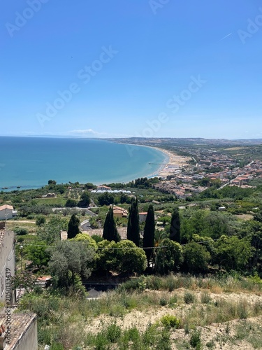 view of the sea from the hill