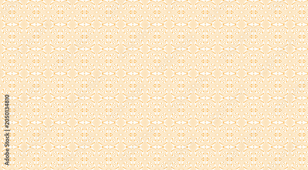 Fototapeta premium Seamless geometric pattern with stylized floral and swirl motifs in beige