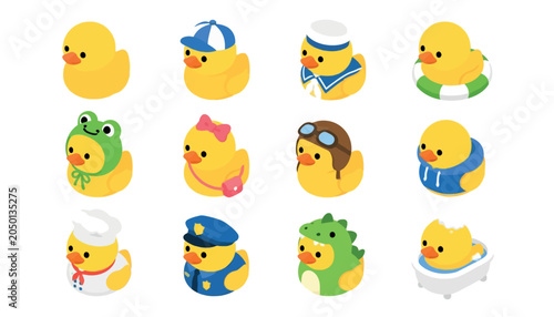 Tableau sur toile Rubber Ducks in Various Costumes.