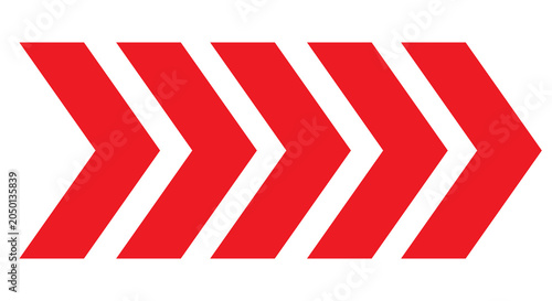 Bold Red Chevron Arrow PNG, Modern Direction Indicator Symbol, Forward Navigation Sign, Geometric Right Arrow Clipart, Traffic Marker, Infographic Design Element, Transparent Background