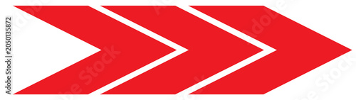 Wide Red Chevron Direction Arrow PNG, Geometric Navigation Symbol, Modern Forward Pointer Sign, Traffic Direction Marker, Business Infographic Design Element, Transparent Background