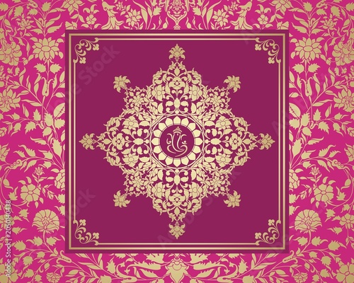 Ganesha, wedding card, royal Rajasthan, India	