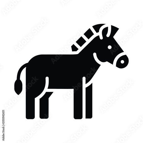Black Donkey Icon Side View