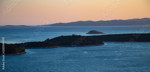 Canvastavla sunset in Hvar, view
