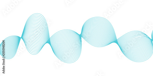 Tableau sur toile Elegant light cyan teal vector wave background with flowing abstract smooth laye