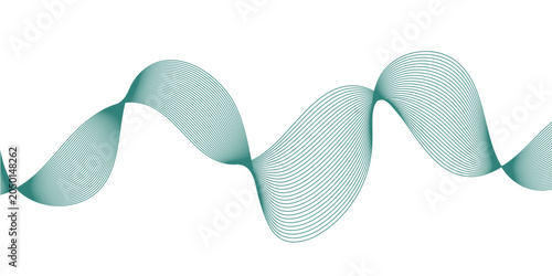 Konstfotografi Creative soft mint teal wave vector illustration with abstract flowing dynamic l