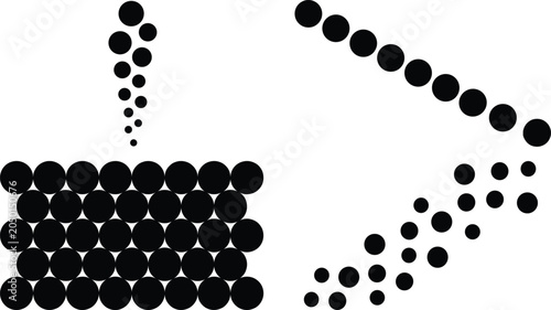 Photos Black circles in various sizes and arrangements on white background dot pattern