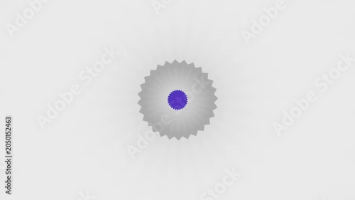 White geometric kaleidoscope pattern loop with symmetrical radial motion