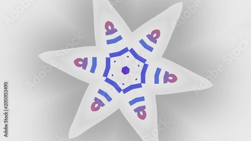 Ornamental typographic kaleidoscope loop with seamless artistic geometric design