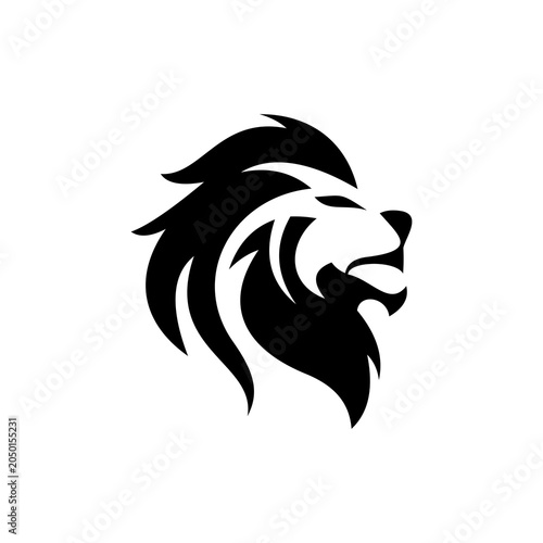 Fotografie lion head silhouette logo vector
