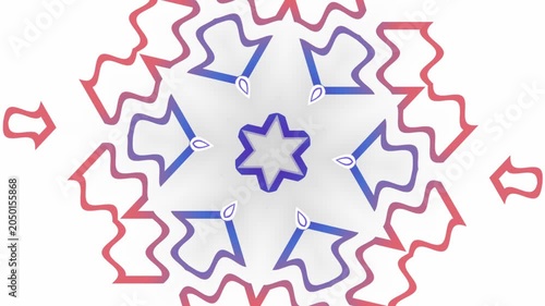 Red geometric kaleidoscope tessellation loop with seamless organic pattern