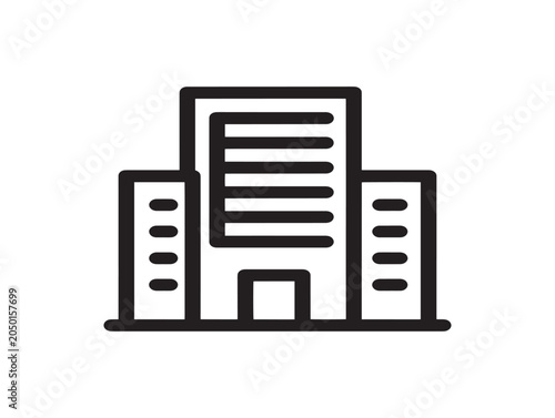 Modern Condominium Building Line Art Vector Illustration for Real Estate Design