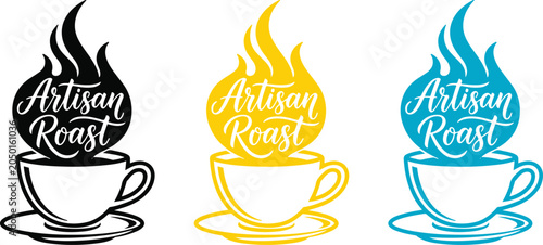 Fotografía Artisan roast coffee logo variations