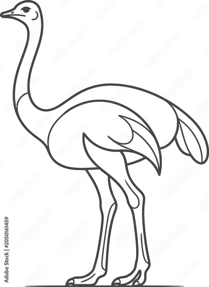 Obraz premium vector illustration of a cartoon ostrich