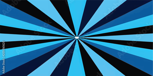 Fotografie Blue Sunburst Pattern: A dynamic and energetic graphic featuring radiating blue lines forming a sunburst pattern, creating a sense of motion and intensity