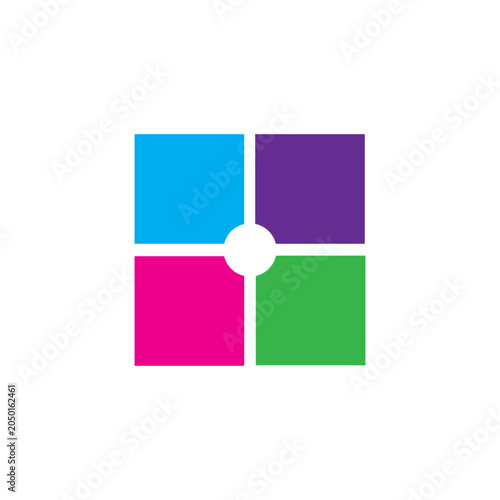 Canvastavla Abstract Colorful Four Squares Geometric Vector Logo Design