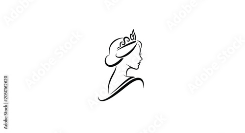Woman Wearing Crown Profile View.