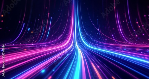 Looping neon trails background.