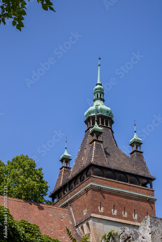 Apostles' Tower, part of the Gothic wing of Vajdahunyad Castle, Budapest, Hungary