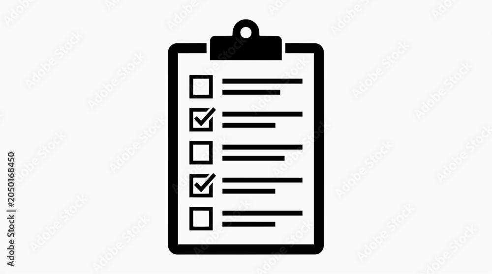 Fototapeta premium A clipboard with a checklist and completed items, signifying task management and organization.