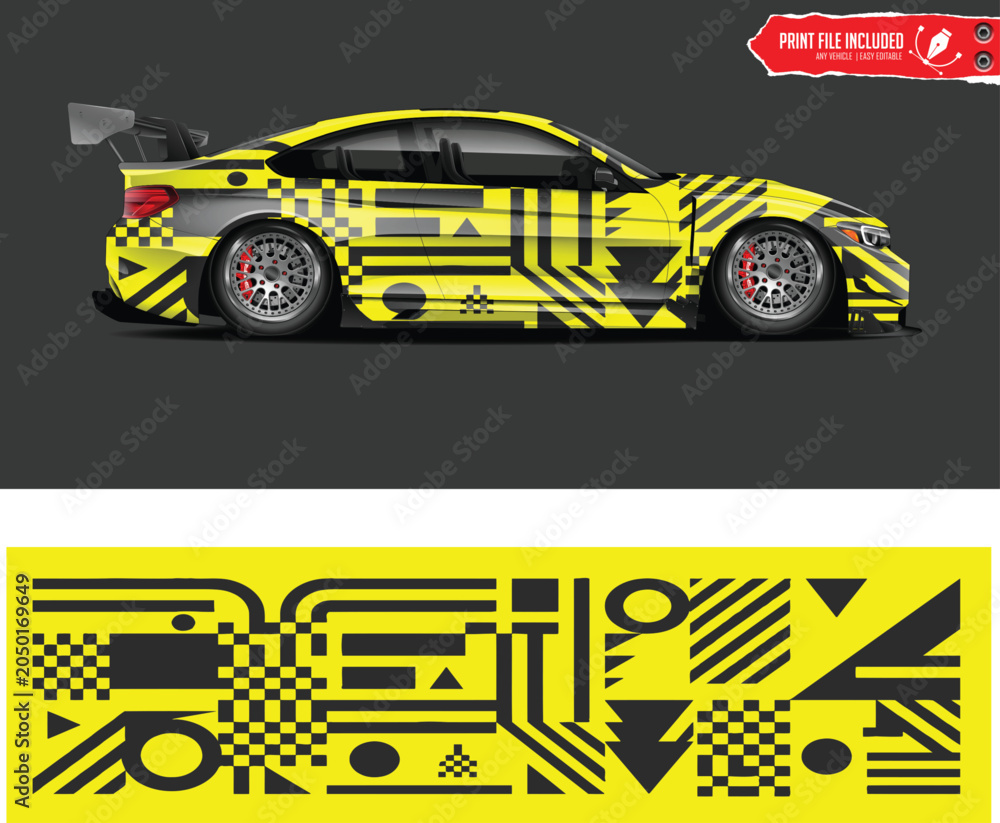 Fototapeta premium Minimalist Car Design with Geometric Patterns