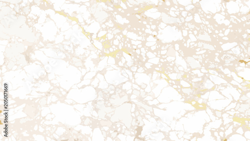 Bild auf Leinwand White and gold marble texture with irregular veins and a polished surface