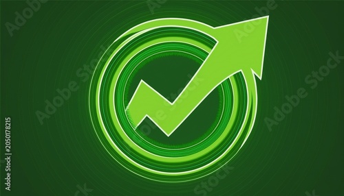 green arrow circular graphic symbol