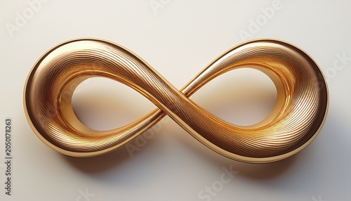 a golden infinity symbol on a plain white background