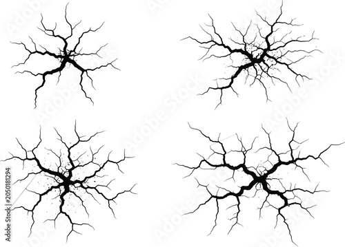 Photos Flat vector illustration of neuron silhouettes, brain cell icons, minimal biolog