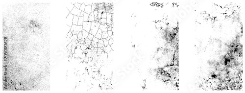 Collection of 4 grunge grainy noise texture set.