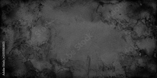 Schilderij op canvas A dark aged concrete surface creates a rough vintage grunge wall texture backdro