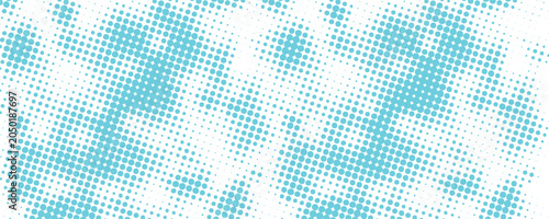 Obraz na plátně Vibrant blue and white halftone dots pattern stretches across the screen