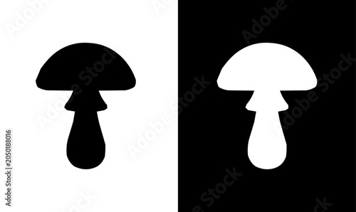 Canvastavla mushroom silhouette set vector illustration, silhouette of mushroom vector illus