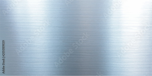 Foto Brushed metal plate with silver brushed steel texture and smooth industrial meta