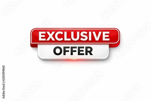 Exclusive offer neon sign with bold red and white colors